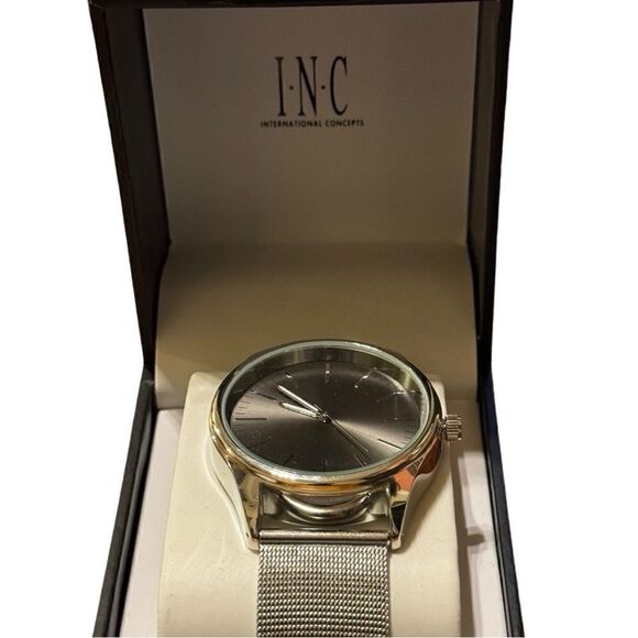 NWT Inc International Concepts Men's Stainless Steel Mesh Bracelet Watch 43mm - Picture 2 of 5